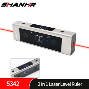 SHANHR 2 in 1 레이저 레벨 자 타입-C 더블 레이저 각도자 디지털 경사계 측정 도구