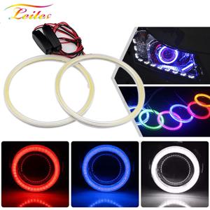 2x 슈퍼 브라이트 헤일로 링 COB LED 천사 눈 헤드 라이트, 60mm 70mm 80mm 90mm 100mm 110mm 120mm 자동차 오토바이 DRL 전구 램프