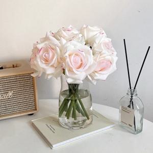 인공 보습 장미 컬링 번들, 웨딩 사진, 홈 데코 꽃, 26cm, 5 헤드