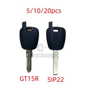 5/10pcs 트랜스 폰더 키 자동차 점화 칩 키 헤드 중복 키 GT15R SIP22 키 빈 Fiat Bravo Idea Citroen Peugeot Iveco