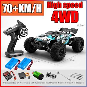 Rc 자동차 오프로드 4x4 고속 75 KM/H 원격 제어 자동차 LED 헤드라이트 브러시리스 4WD 1/16 몬스터 트럭 장난감 소년 선물