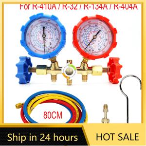 R410a 3 웨이 AC 진단 매니폴드 게이지 세트 프레온 충전용 R32 R410a R-404A R-134a 냉동 매니폴드 게이지 공기