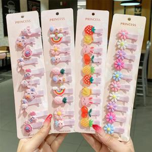 30Pcs 세트 아기 헤어 클립 만화 활 꽃 소녀 머리핀 달콤한 어린이 클립 바레트 아기 헤어 액세서리