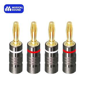 4PCS DIY 스피커 바나나 플러그 커넥터 4MM 금도금 구리 OFC GD Hifi 앰프 스피커 어댑터 터미널 커넥터 바나나 플러그