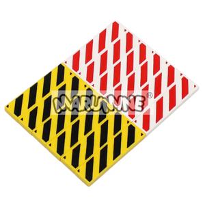 MARUMINE 20PCS MOC 벽돌 경고 표지판 1x4 타일 위험 스트라이프 빌딩 블록 부품 액세서리 2431 플레이트 바리케이드와 호환 가능