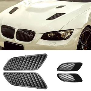 엔진 후드 벤트 루버 에어 스쿠프 보닛 벤트 커버, BMW E90 E91 E92 E93 F30 F80 E46 M3 공기 흡입구 커버, 광택 블랙