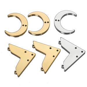 페이드 없음 10pcs 5pcs 스테인레스 스틸 다공성 구멍 펜던트 골드 컬러 문 매력 커넥터 목걸이 체인 쥬얼리 만들기 DIY