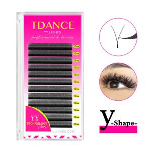 TDANCE 8-15MIX YY 모양 손으로 짠 프리미엄 밍크 소프트 라이트 자연 속눈썹 확장 메이크업 메쉬 네트 크로스 가짜 속눈썹