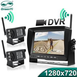 GreenYi 1280x720 고화질 AHD 무선 트럭 DVR 모니터 버스 차량용 7 