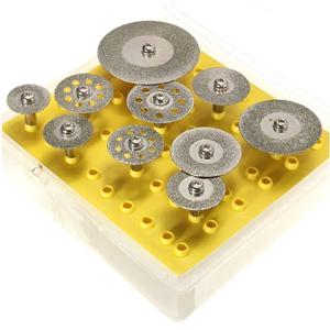 10PCS 2.35mm/3mm/3.17mm 생크 직경 다이아몬드 커팅 디스크 Dremel 로타리 공구 용 컷오프 휠 블레이드 세트