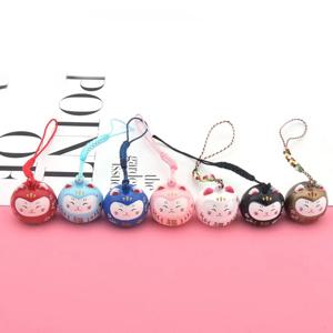 일본 행운의 고양이 키체인, 가방 펜던트, 만화 키링, 마네키 네코 휴대폰 참 스트랩