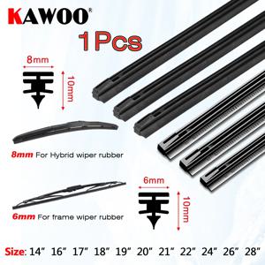 KAWOO 자동차 앞 유리 와이퍼 블레이드 인서트, 부드러운 고무 스트립, 리필, 8mm, 6mm 14 