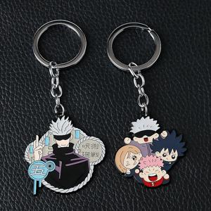 뜨거운 애니메이션 Jujutsu Kaisen 열쇠 고리 목걸이 Gojo Satoru Fushiguro 메구미 그림 에나멜 펜던트 열쇠 고리 코스프레 소품 보석 선물