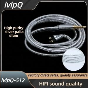 IvipQ-512 고순도 실버 팔라듐 이어폰 업그레이드 케이블, KZ Gale Winter Cadenza Aria KZ EDX Pro용/3.5/4.4/QDC/2PIN 포함