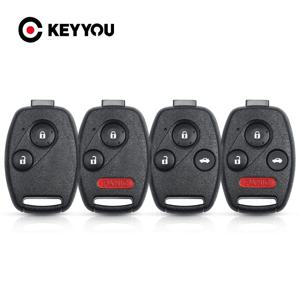 KEYYOU 혼다 어코드 시빅 CRV 파일럿 인사이트 자동차 케이스, 블레이드 없음, 원격 자동차 키 쉘, 2 버튼, 3/4 버튼