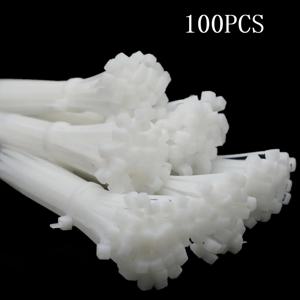 100Pcs 3x80mm 100mm 120mm 150mm 200mm 4x300mm 나일론 플라스틱 케이블 타이 자동 잠금 긴 와이드 초대형 지퍼 타이 화이트