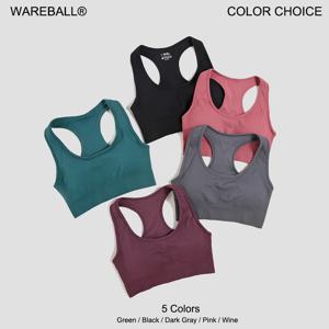 WAREBALL 탱크 탑 여성 여성 체육관 요가 브래지어 패딩 스포츠 브래지어 이동식 운동 자르기 탑 피트니스 브래지어 운동 스포츠웨어를 밀어