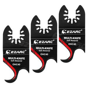 EZARC 진동 멀티툴 훅 나이프 블레이드, 부드러운 재료, 지붕널, PVC 카펫 절단용 멀티툴 톱날 3개