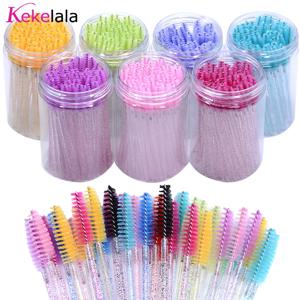 50Pcs/병 속눈썹 연장 브러쉬 컨테이너 눈썹 눈 속눈썹 마스카라 완드 스풀리 도매