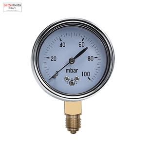 0-16mbar 50mbar 60mbar 100mbar 200mbar 교정 가능한 mbar 압력계 mbar 게이지 조절 가능한 가스 미세 압력 게이지 마노미터
