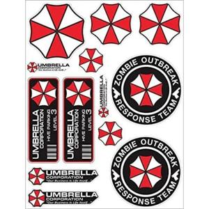 A4 Umbrella Corporation 세트 좀비 스티커 데칼 Pegatinas Raccoon City 자동차 트럭 범퍼 자전거 헬멧 노트북