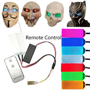 원격 제어 감지 led 라이트 유연한 구부릴 수있는 헬멧 눈 조명 마스크 눈 코스프레 DIY 키트 할로윈 액세서리 자른 수 있습니다