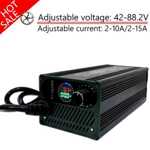 전압 전류 조정 가능 48V 72V 60V 84V 리튬 이온 Lifepo4 리튬 배터리 충전기 10A 15A 고속 충전 13S 14S 16S 20S 24S 부품