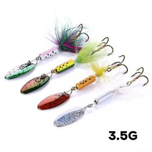금속 VIB 미끼 1PCS 3.5g 깃털 장식 조각 Wobbler 진동 숟가락 낚시 미끼베이스 인공 하드 미끼 매미 낚시 태클