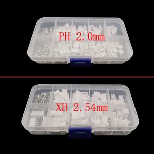 230 개/상자 JST PH 2.0mm / XH 2.54mm 피치 터미널 키트 2/3/4/5 핀 Male Female 플러그 플라스틱 하우징 헤더 압착 와이어 커넥터