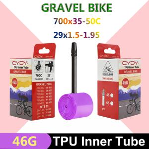46g CYDY TPU 이너튜브 700C 그래블 자전거 700x35-50C (35C 38C 40C 45C 50C 타이어용) 자전거 카메라 MTB 29x1.5-1.95 타이어