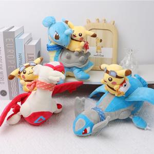Kawaii 피카추 승마 Lapras Latios Latias 봉제 인형 포켓몬 인형 장난감 크리 에이 티브 애니메이션 만화 크리스마스 선물 어린이를위한