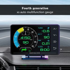 XS HUD 게이지 자동차 다기능 OBD+GPS 계기판 수온 터보차저 유압 오일온도 헤드업 디스플레이