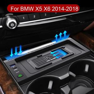 BMW X5 F15 X6 F16 2014 2015 2016 2017 2018용 15W 차량용 무선 충전기 고속 휴대폰 충전기