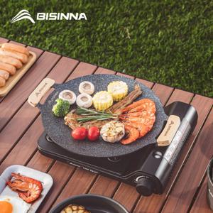 BISINNA 30CM 야외 바베큐 그릴 팬 비 스틱 스토브 베이킹 트레이 한국 로스티그 그릴 플레이트 캠핑 장비