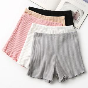 2PCS 여성 코 튼 짧은 바지 숙 녀 안전 바지 드레스 팬티 스커트 반바지 섹시 한 여성 속옷 높은 스트레치 복서