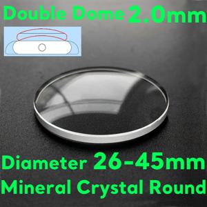 더블 돔 미네랄 시계 크리스탈, 시계 유리 교체 투명 시계 렌즈 수리 부품, 두께 2.0mm, 26mm-45mm