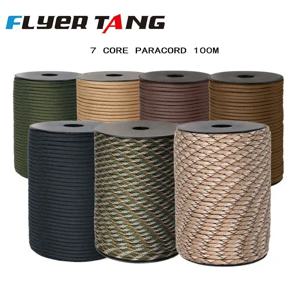 7 코어 550 파라코드 코드 100M 50M 31M Dia.4mm 야외 캠핑 생존 매는 밧줄 낙하산 로프 하이킹 텐트 액세서리 DIY