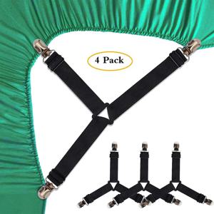 4 PCS 침대 시트 홀더 스트랩, 탄성 매트리스 코너 클립 3 웨이 장착 침대 시트 패스너 멜빵 그리퍼 시트 침구