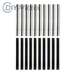 2.54 깨지기 쉬운 핀 헤더 PCB JST 커넥터 스트립, 아두이노 DIY 키트용, 10 쌍, 40 핀, 1x40 단일 행, 암수, 20 개
