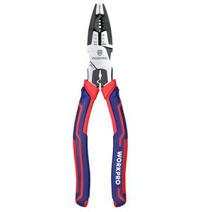 WORKPRO 8인치 라인맨 플라이어(와이어 커터 및 스트리퍼 포함) CRV 헤비 듀티 멀티 핸드 툴 컴포트 그립 핸들
