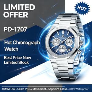 파가니 디자인 2026 신제품 Vk63 패셔너블 남성용 V2 쿼츠 크로노그래프 고급 사파이어 스테인리스 스틸 방수 스포츠 20Bar 야광