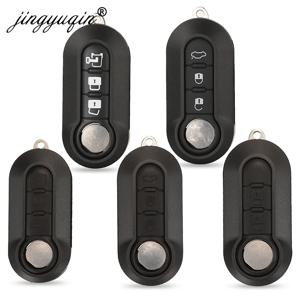 Jingyuqin 2/3BTN 원격 자동차 키 쉘 케이스 Fiat 500 Panda Punto Bravo Ducato 푸조 복서 시트로엥 점퍼 자동 Uncut Blade