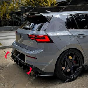 Maxton 스타일 VW 골프 8 MK8 GTI 2020-2024 자동차 수정 후면 범퍼 립 스포일러 디퓨저 스플리터 립 사이드 프로텍터 바디 키트
