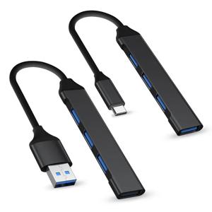 USB 허브 4포트 멀티 스플리터 어댑터 OTG USB 맥북 프로 13 15 에어 M1 프로 화웨이 닌텐도 PC 액세서리