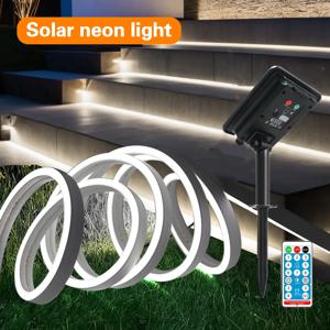 10M 태양 네온 LED 스트립 야외 수영장 IP67 방수 유연한 2835 LED 테이프 빛 로그인 원격 24V 120LED/M 튜브 다이오드
