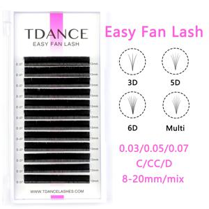 TDANCE 이지 패닝 패스트 팬 블루밍 속눈썹 연장 개별 속눈썹 자동 고품질 플라워링 볼륨 속눈썹