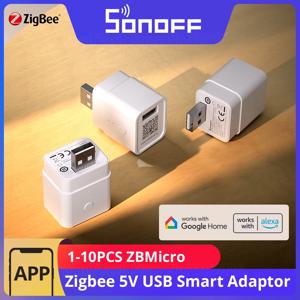 SONOFF ZBMicro Zigbee 마이크로 USB 스마트 어댑터 1-10PCS 고속 충전 넓은 전송 범위 음성 제어 eWeLink Alexa Google