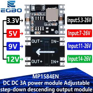 1~5PCS 3.3V 5V 9V 12V 전원 모듈 조정 가능한 MP1584EN DC DC 3A 전원 스텝 다운 내림 출력 모듈 LM2596