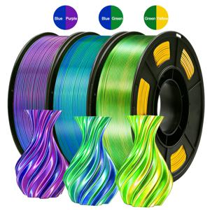 듀얼 컬러 PLA 3D 프린터 필라멘트 1.75mm 250g 스풀, 대부분의 FDM 3D 프린터용 고정밀 출력 재료