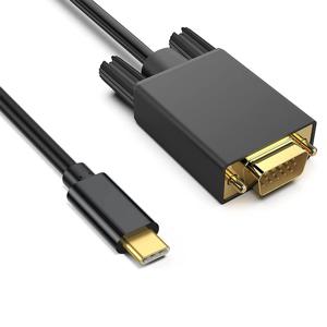 USB-C USB 3.1 휴대폰 노트북 모니터 프로젝터 TV용 VGA 컨버터 케이블, Thunderbolt3 to VGA 어댑터, C타입 to D-sub 15 핀